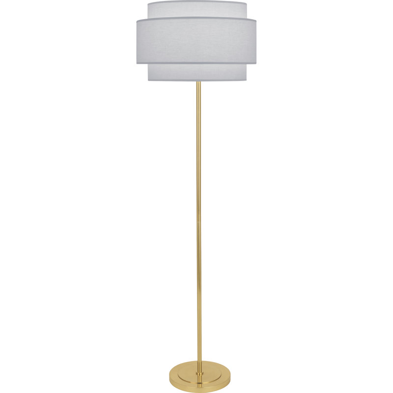Lampe sur pied 62,75 po Decker, Gris fumée, Laiton moderne