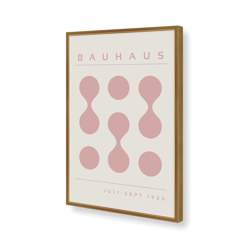 «Pink Bauhaus Flow», impression, Reproduction encadrée sans passe-partout, Or poli, H 15,25 po x l 12,25 po x P 1,25 po