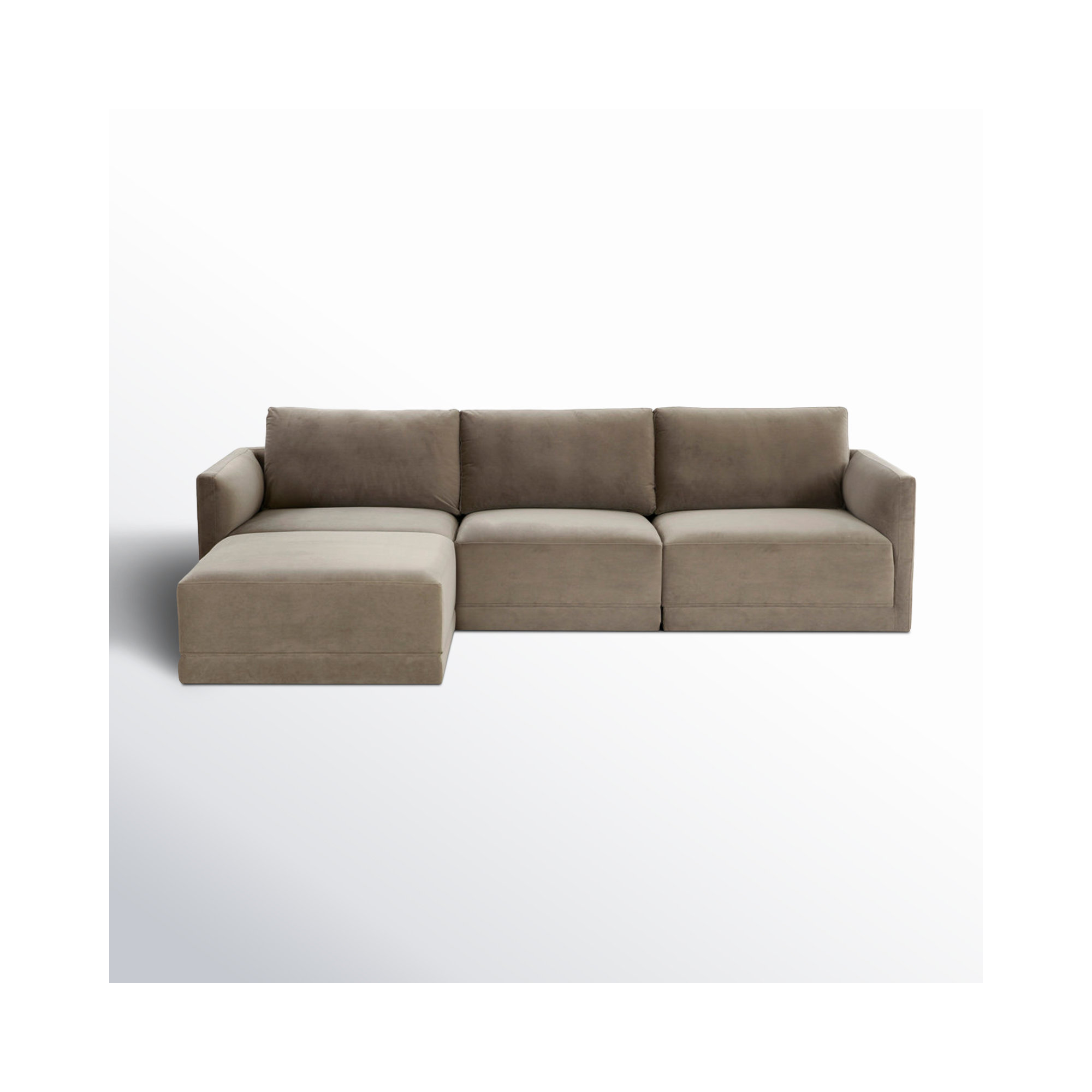 Deirdre Modular Upholstered Reversible Chaise L-Sectional, Taupe