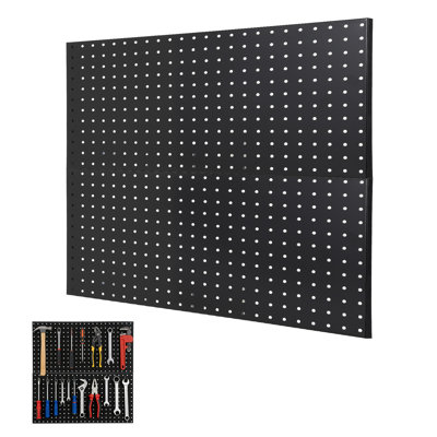 Panneaux perforés robustes en métal pour garage et atelier - Organisateur mural en acier 24 po x 12 po, support de rangement flexible pour outils, idéal pour la maison, la cuisine, la salle de bricolage - ensemble de 2 planches - panneau perforé deux pièces