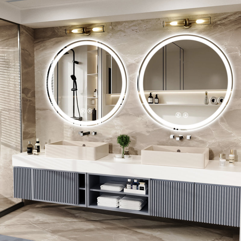 Miroir de salle de bain mural Gaulrapp, 40 po x 40 po