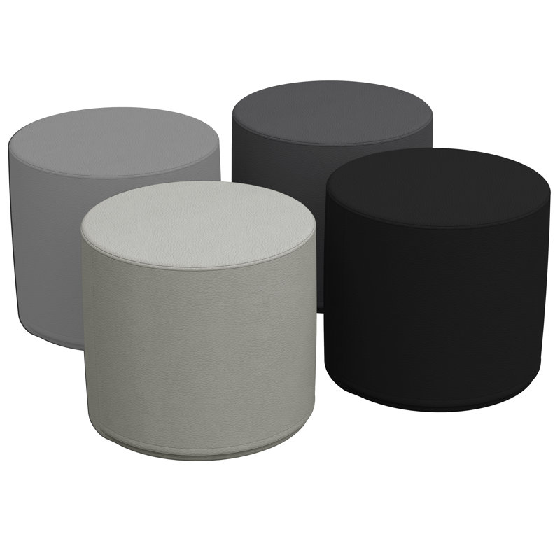 Repose-pieds rond 18 po SoftScape, Gris/gris pâle, H 16 po x l 18 po x P 18 po