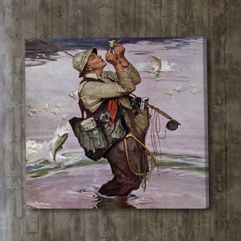 The Fish Are Jumping by Mead Schaeffer - Wrapped Canvas Painting, 66cm H x 66cm W x 3.81cm D