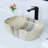 Davivy 18.3"×13" Nordic Marbling Rectangle Bathroom Vessel Sink With Pop Up Drain Ceramic Vessel Sinks