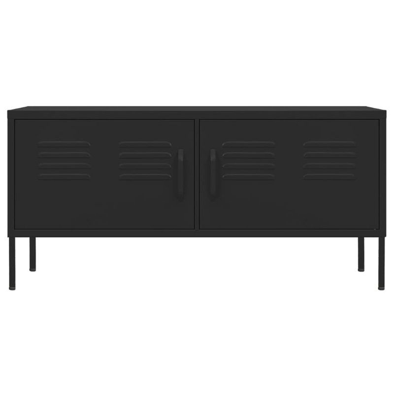 Meuble télé Meuble télé moyen en acier noir avec pieds réglables