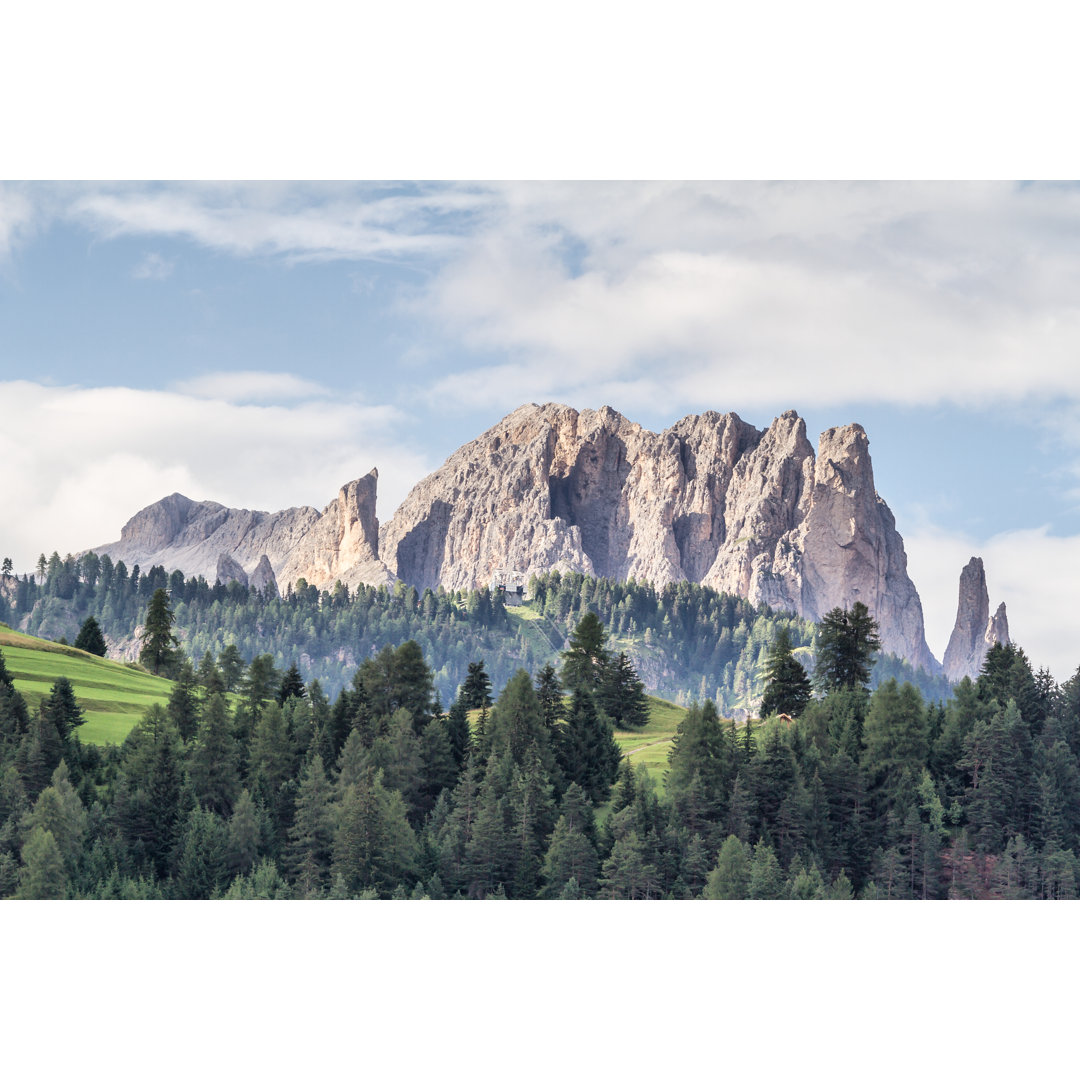 Panoramablick auf das Rosengartengebirge in Italien von PJPhoto69 - Kunstdrucke ohne Rahmen auf Leinwand