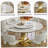Round Dining Table Set With Stainless Steel Base And 6 Chairs For 4-6 People-1758327033-1758327035