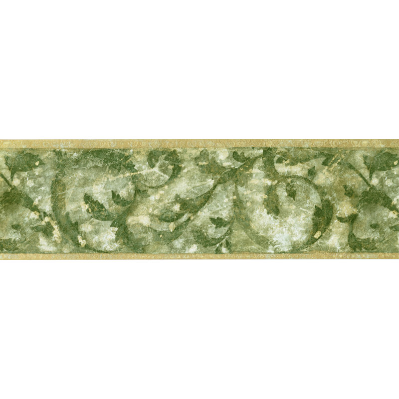 Bordure de papier peint L 15 pi x l 7 po, Vert / beige