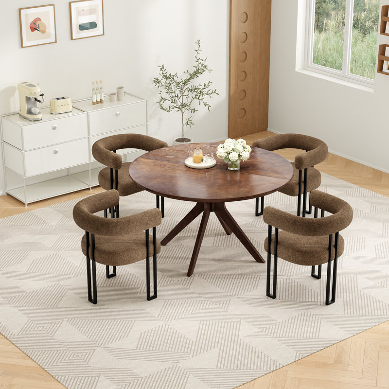 Ensemble repas 5 personnes, Brun