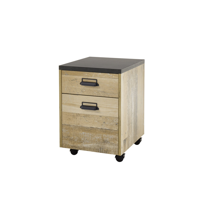 Jackeline 47 cm W 1 -Drawer Filing Cabinet, Natural/Black