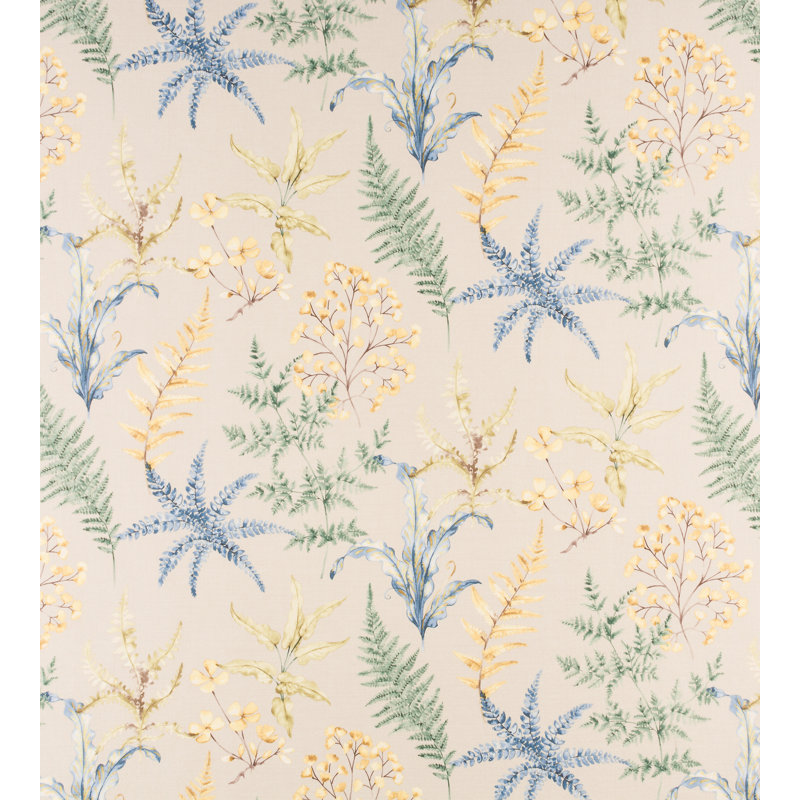 Wethersfield Fern Fabric, Khaki Blue