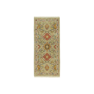 Tapis de couloir oriental noué à la main 2 pi 8 po x 6 pi en laine de chameau et en soie 289C039C811F43AE9FCD028E0653EFE3