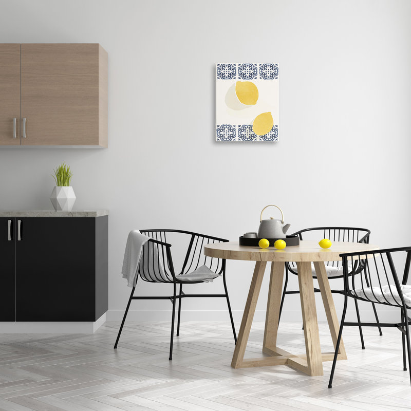 Modern Lemons with Pattern Canvas Wall Art by Yuyu Pont, 20" H x 16" W