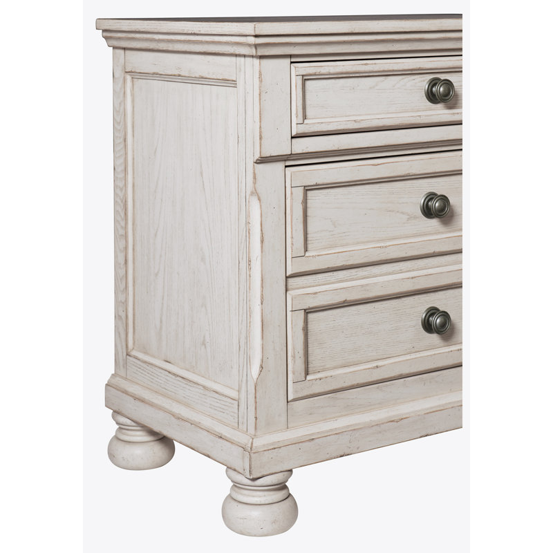 Table de chevet 2 tiroirs Eedie, Blanc