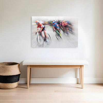 «Racing Cyclistes Blur Contemporary Horse», impression murale