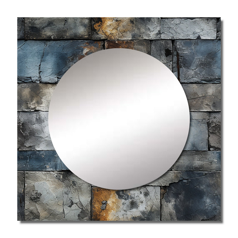 Miroir mural industriel en béton industriel, 23 po x 23 po