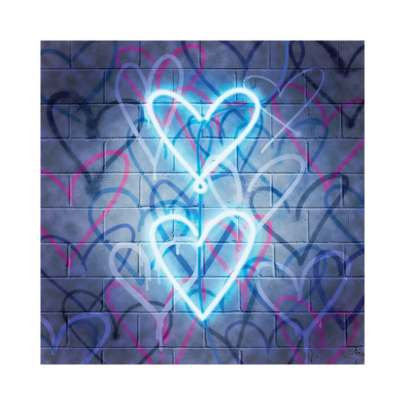 Neon Heart II (Artist: Grace Popp - Orientation: Square), 30.48 cm H x 30.48 cm W