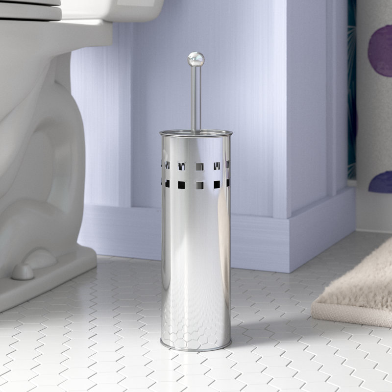 Free-Standing Toilet Brush & Holder, Stainless Steel