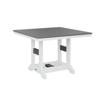 Berlin Gardens Garden Classic Regular Smoke Grey Top With White Base 44″ Square Bar Table