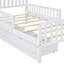 Lit plateforme simple en bois blanc avec garde-corps et options de rangement disponible pour lit simple - Charisme-1061593999-1061593997