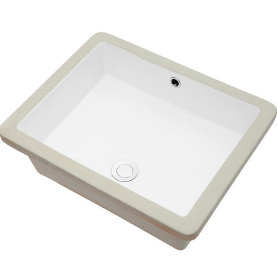 Lavabo de salle de bain en céramique résistante aux acides - Modèle rectangulaire à encastrer sous plan avec trop-plein pour une hygiène optimale