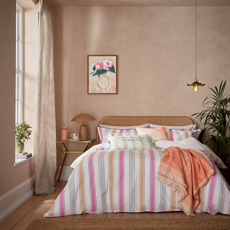 Wobble Stripe Cotton Cover Set, Double Duvet Cover  + 2 Pillowcases