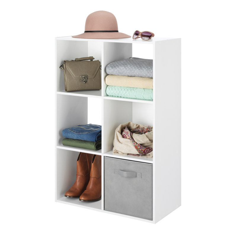 Light Gray Polycotton Collapsible Storage Cube with Handle