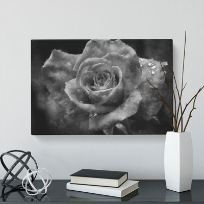 White Rose Flower - Wrapped Canvas Print