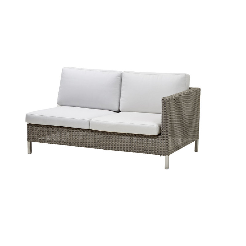 Connect 58.3" Wide Outdoor Wicker Loveseat with Cushions, Right Hand Facing, Taupe