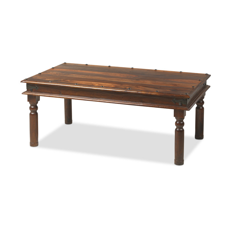 Indian Solid Wood Four Leg Coffee Table, 46 cm H x 60 cm W x 110 cm D