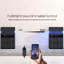 Ensemble de 2 tables de chevet multifonctionnelles avec lumière ambiante à DEL intelligente RVB, synchro d'apps et de musique, stations de charge rapides (AC + USB + Type-C) et rangement pour armes à feu dissimulées - noir-160712074