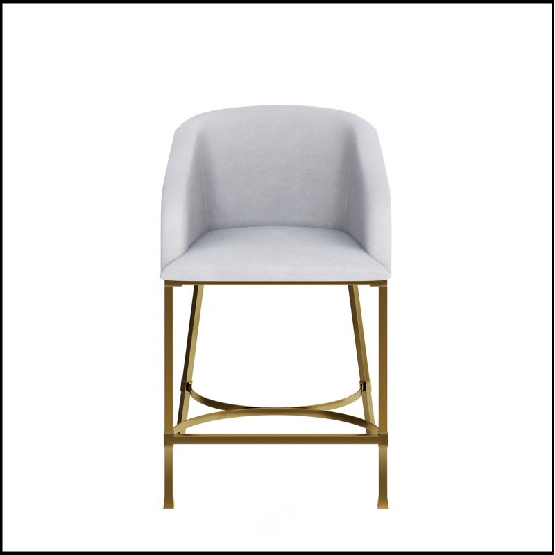 Tabouret de comptoir 26 po Hampton - Similicuir et structure en acier doré, Tabouret de comptoir (siège d'une hauteur de 26 p