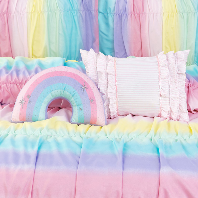 Twin Pink Ombre Microfiber Reversible Comforter Set