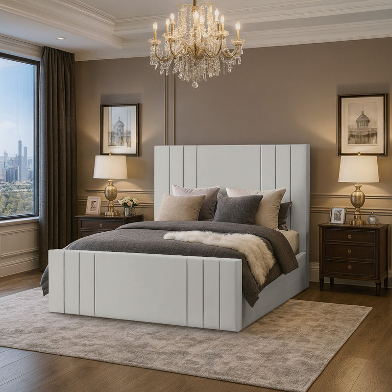 Bandur Bed, Double (4'6), Silver