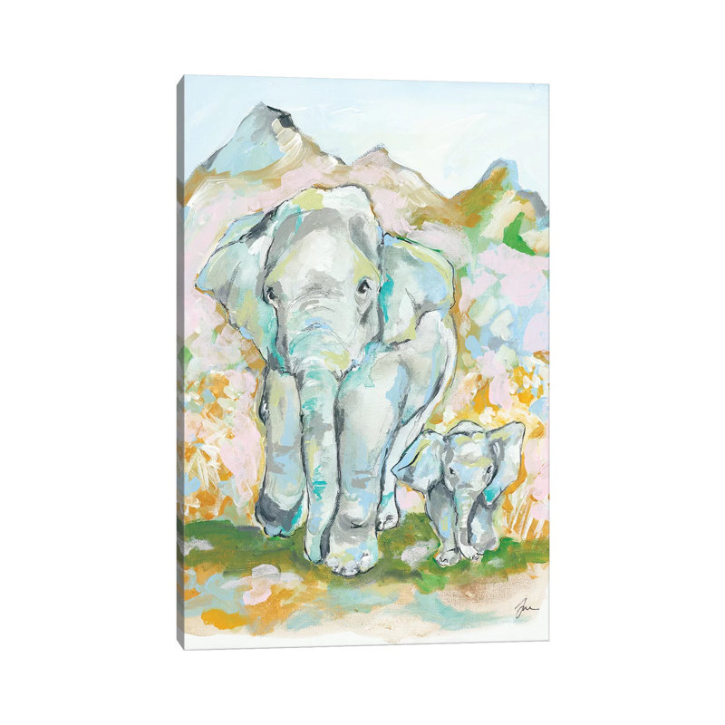 Elephant Summer by Jessica Mingo - Wrapped Canvas Painting, 101.6 cm H x 66.04 cm W x 3.175 cm D