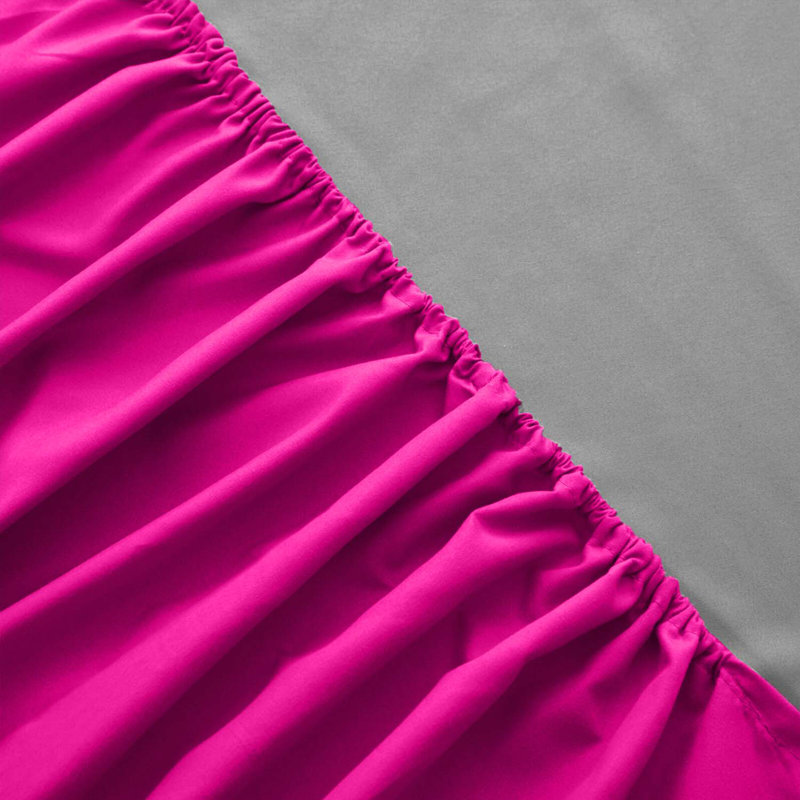 Super Luxury Microfiber 25 cm Plain Fitted Sheet , Pink, Double (4'6)