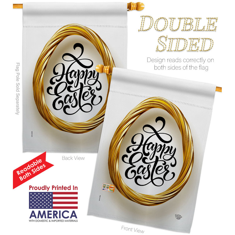 Double Sided Polyester Easter House Flag, 40" H x 28" W