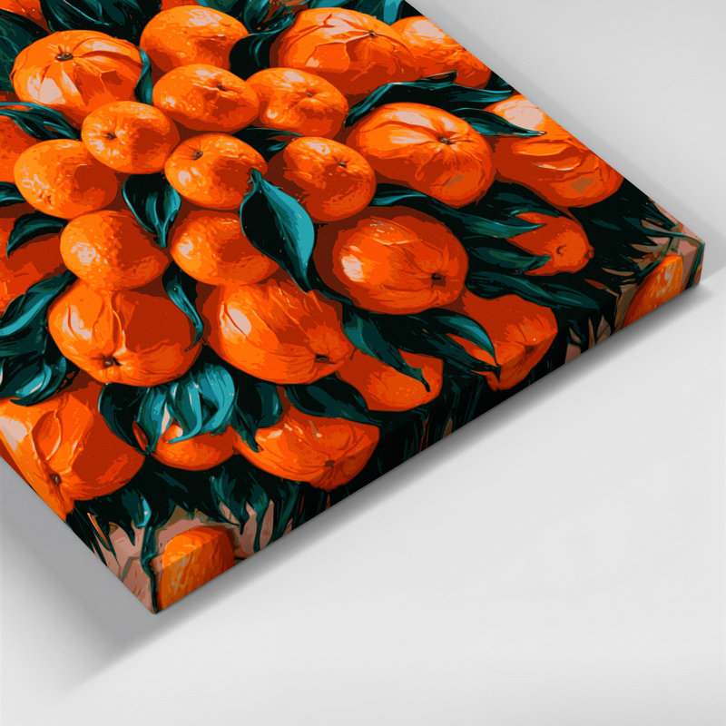 Art mural sur toile orange, 11" H x 14" W