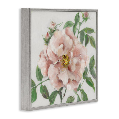Estampe numérique traditionnelle avec fleur rose simple, design par Sally Swatland