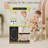 Kids Wooden Coffee Shop Playset With Cash Register, Coffee Machine, Oven And Food Accessories, Pretend Bakery Store Toy For Toddlers And Children