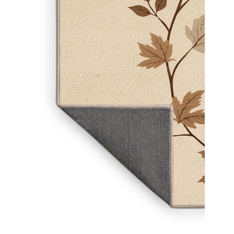 Soft Plush Festa Thanksgiving Modern & Contemporary Abstract Area Rug in Beige – Beige Binding, 8x12