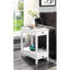 Table d'appoint blanche avec rangement - 2 tiroirs et 1 compartiment ouvert