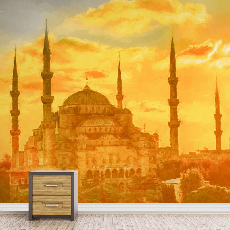 Hagia Sophia, coucher de soleil, paysage urbain, paysage urbain, Turquie, Turquie, L 100 po x l 144 po