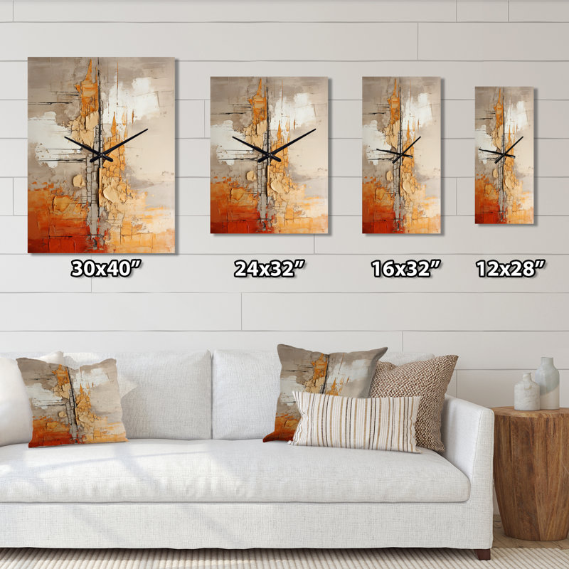 Horloge murale Isambard - Collages abstraits, H 32 po x l 24 po