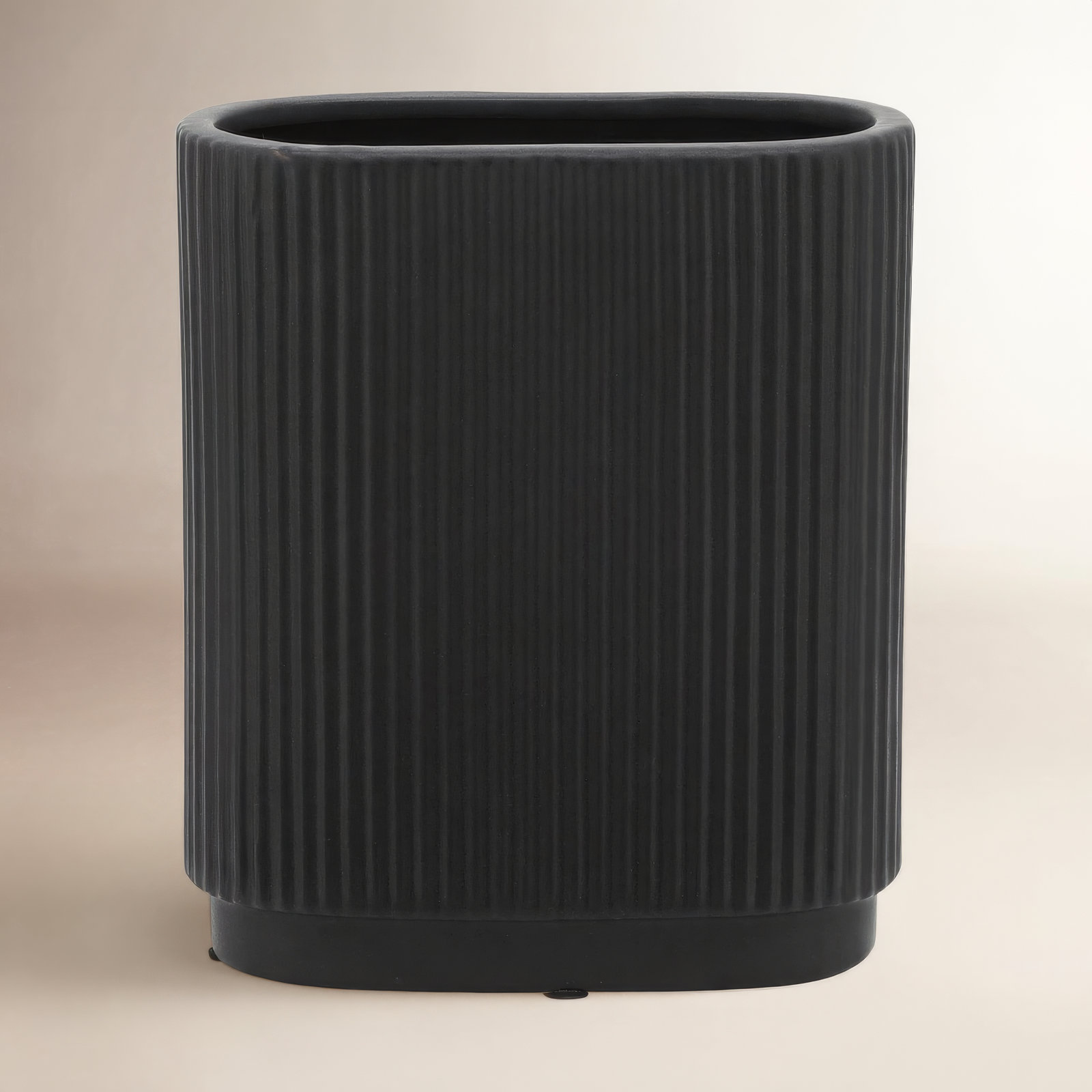 Ceramic Vase - Elegant Centerpiece, Perfect for Modern Living Spaces, 8" H x 7" W x 3" D, Black