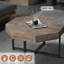 Table de salon octogonale en bois avec pieds en métal-448538282