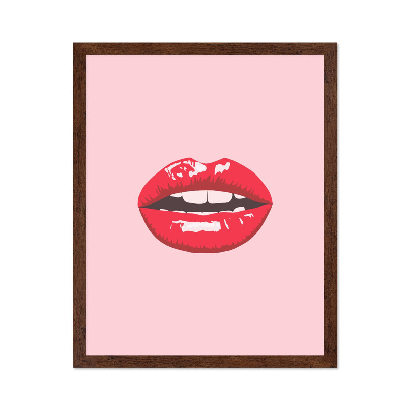 Rouge à lèvres, Affiche, H 11 po x l 14 po, Encadrement brun