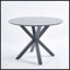 Table de salle à manger 42,1 "de style Mid-Century NOIR pour 4 à 6 personnes avec plateau rond en MDF-2040410920-2040410919