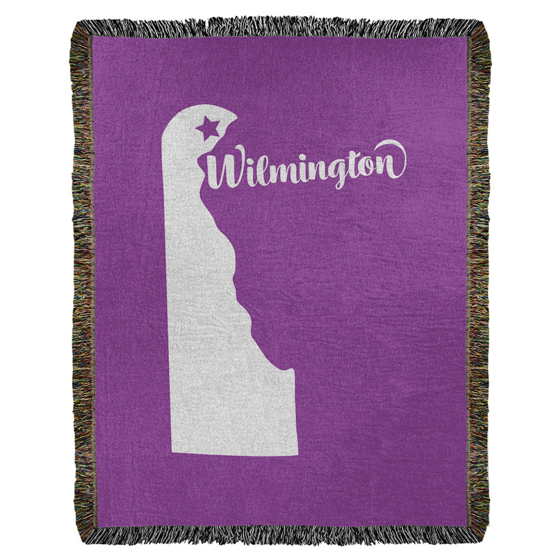 Jeté en coton tissé wilmington delaware, l 37 po x L 52 po, Violet