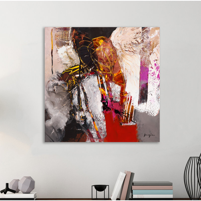 « variations abstraites xii », reproduction de peinture à l’acrylique sur toile tendue, H 48 po x l 48 po x P 1,5 po